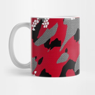 Camouflage - Grey and Dark Red Mug